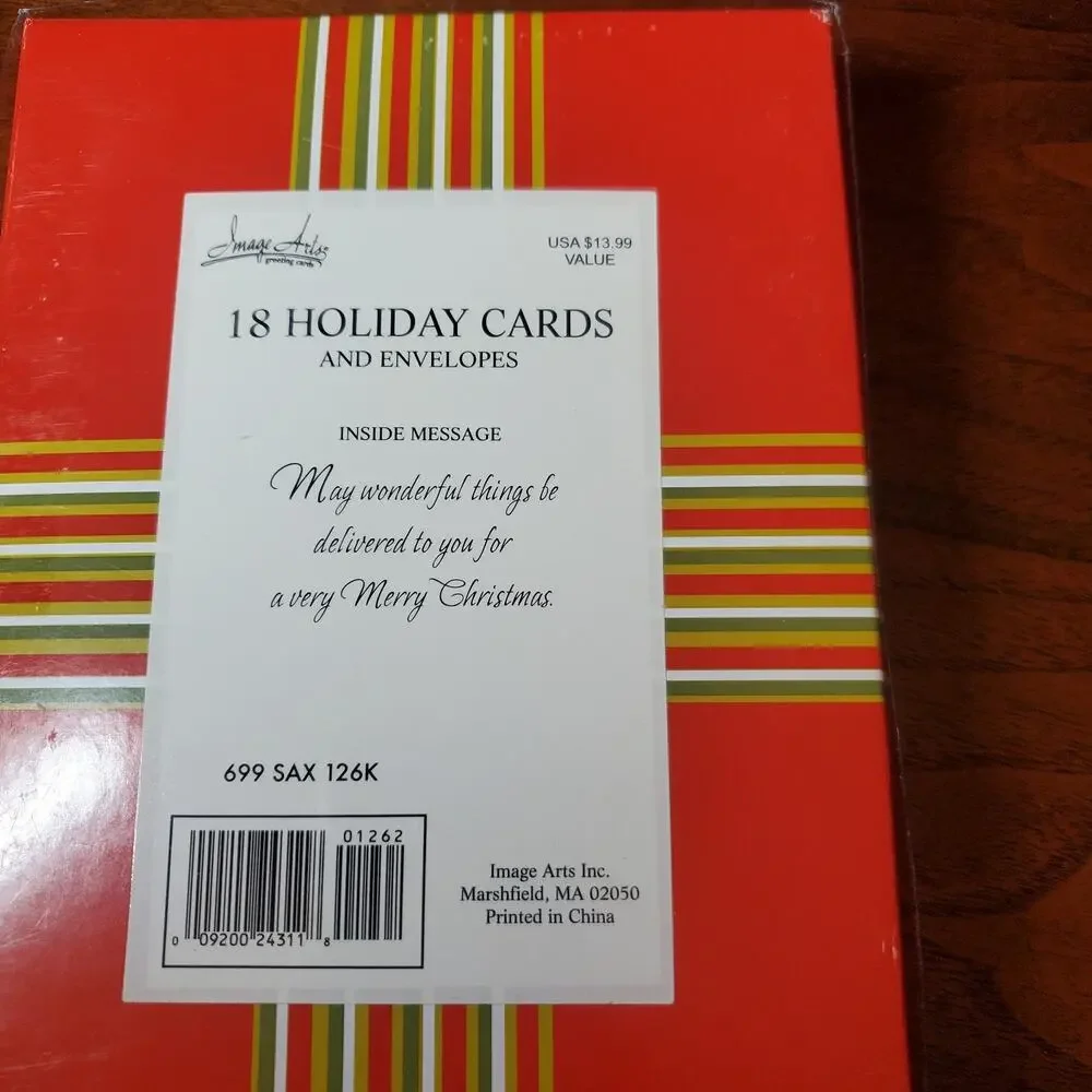 Image Arts Christmas Greeting Cards Pack 18 Count Holiday Xmas Boxed Envelopes